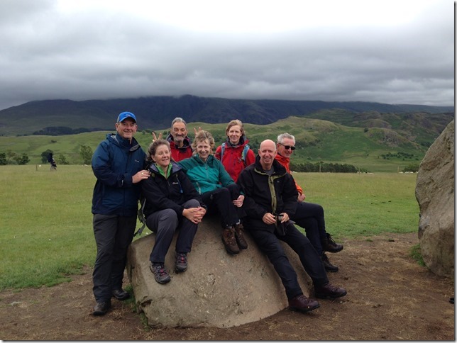 The Team, hiding their torn breeks, defiling the cunningly concealed stone circle