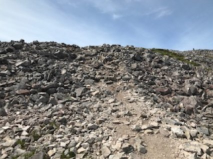 What passes for a path on the newly extended boulder field