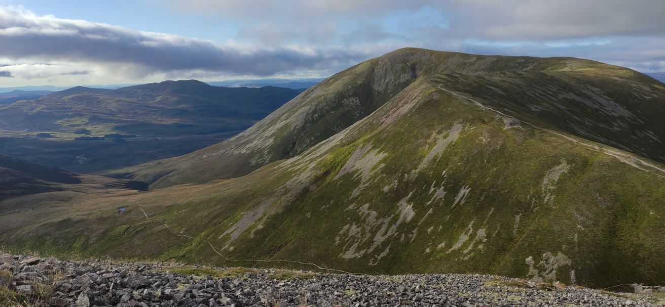 View back to Càrn Liath and the ridge