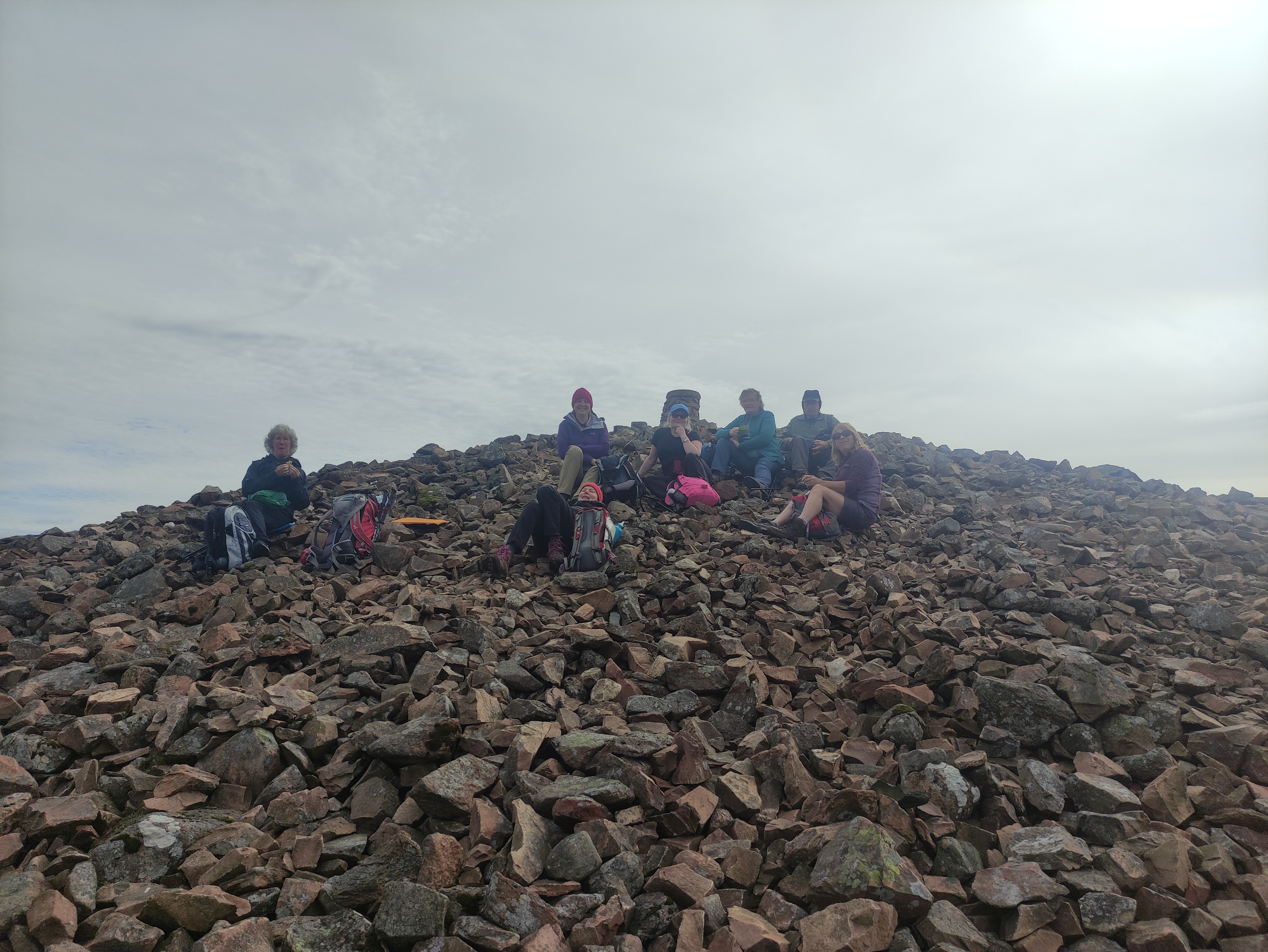 Sheltered lunch at the top